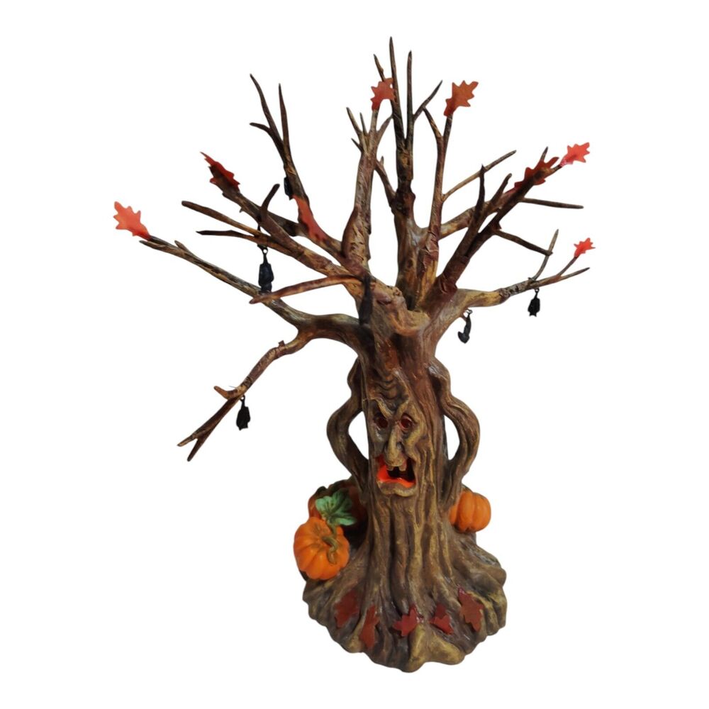 Department 56 LIT SPOOKY TREE-Light Works- Condition Some DamagWith Original Box